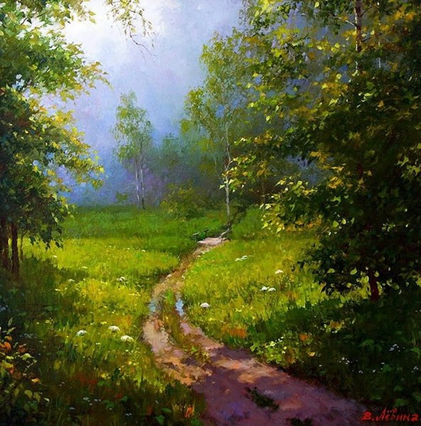 Деревня живопись Дмитрий Левин