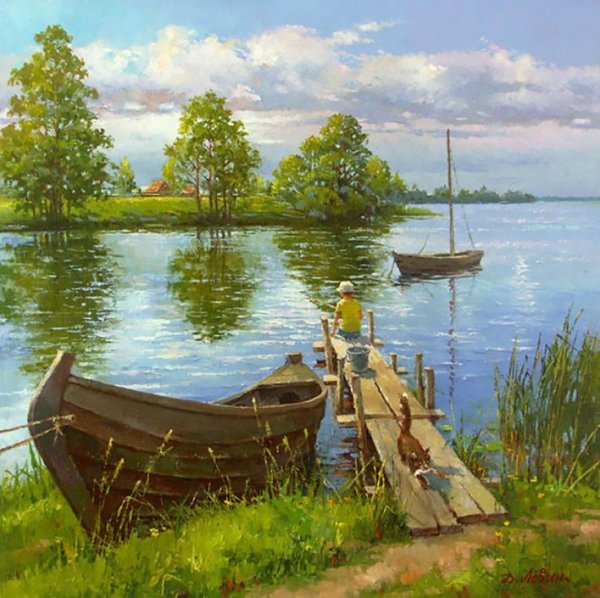 Художник Дмитрий Лёвин картины деревня
