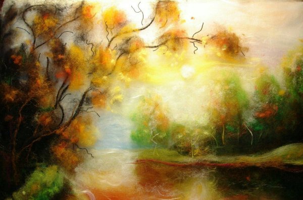 Картины из шерсти Марины Аскеровой пейзажи