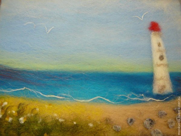 Живопись шерстью морские пейзажи