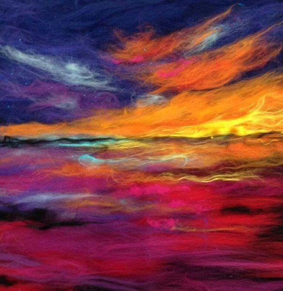 Абстрактная живопись шерстью