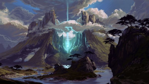 Горы фэнтези арт