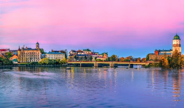 Выборг замок акварель