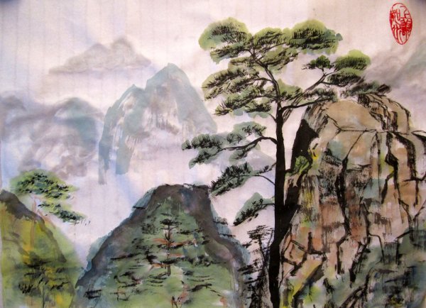 Китайская живопись гохуа горы