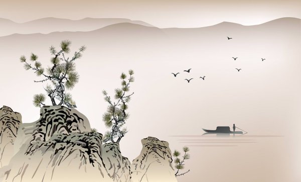 Пейзаж в китайском стиле Минимализм