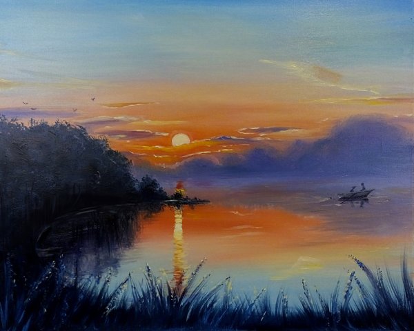 Пейзаж красками