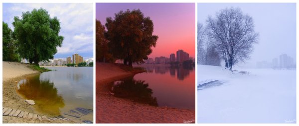 Пейзаж в Разное время года