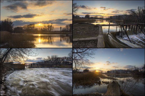 Пейзаж утро и вечер