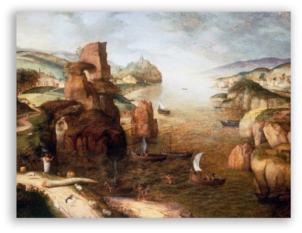 Пейзаж с Христом и апостолами на Тивериадском озере брейгель