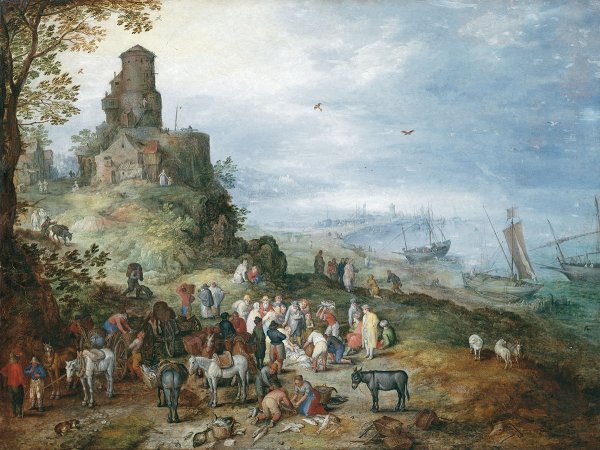 Питер брейгель старший пейзаж с Христом и апостолами