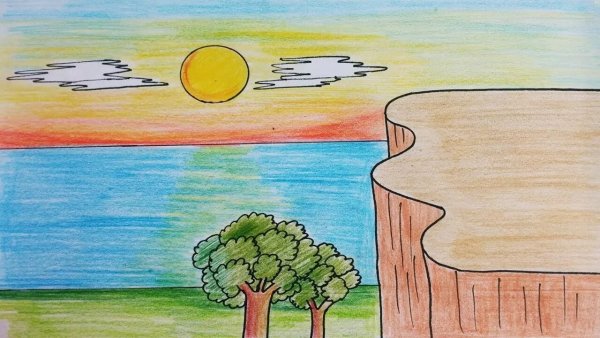 Летний пейзаж карандашом 6 класс