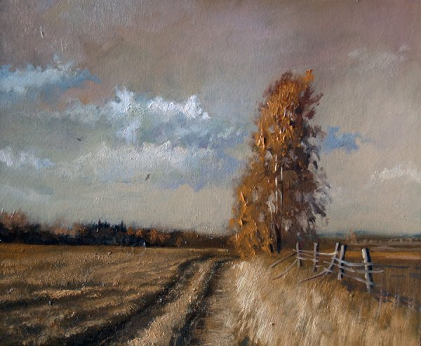 Осеннее небо живопись