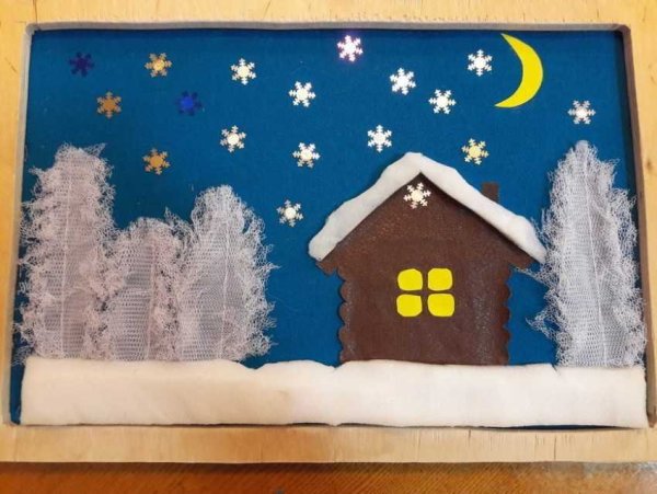 Зимняя аппликация для детей