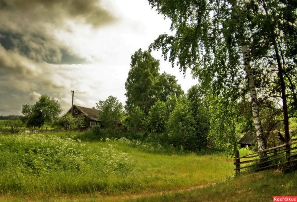 Пейзаж старинный деревня