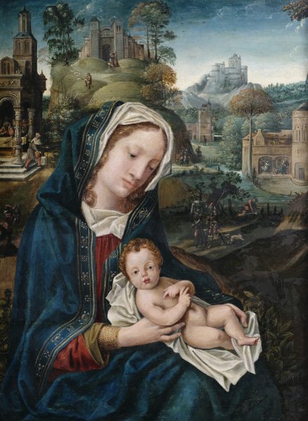 Мадонна с младенцем в Скалистом пейзаже