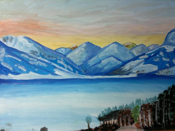 Горы гуашью