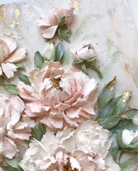 Скульптурная живопись пионы