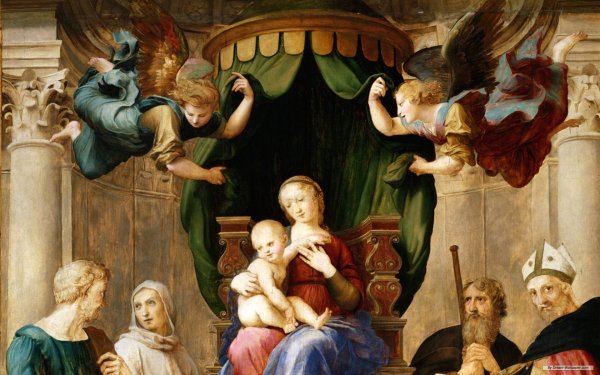 Мадонна под балдахином Рафаэль