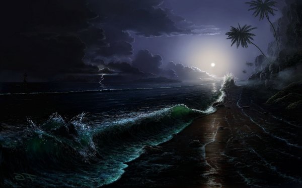 Ночь в море