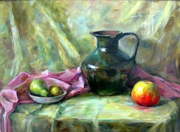 Академическая живопись натюрморт маслом Строгановка