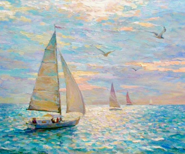 Яхты живопись акрилом