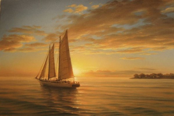 Яхта живопись