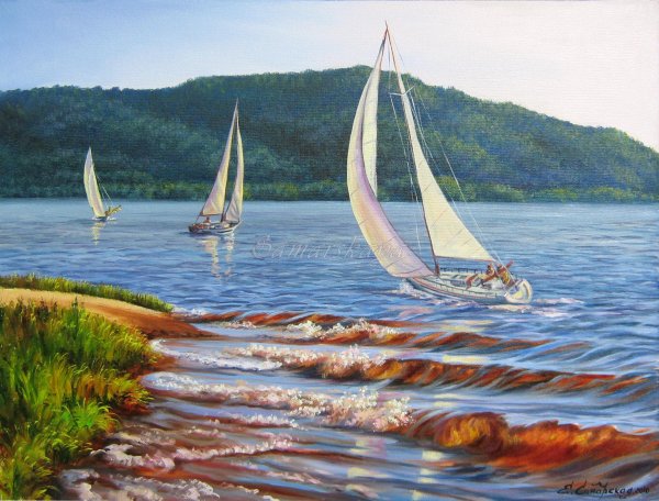 Художник Геннадий Кириченко море лодки