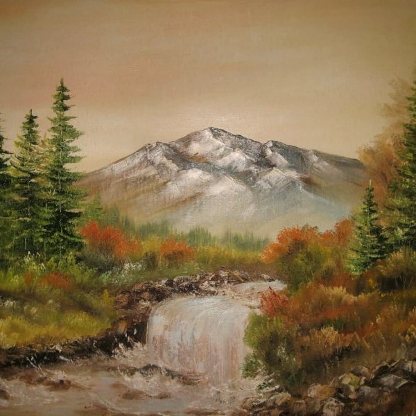 Картина "Лесной водопад" 13х18