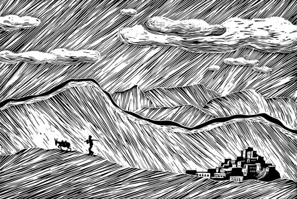 Весна на линогравюре