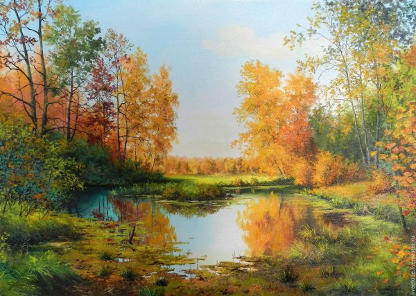 Картина пейзаж в рамке