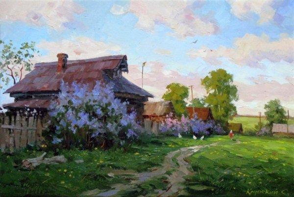 Художник Сергей Крупский картины деревня лето