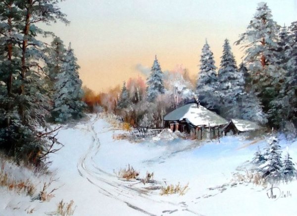 Ольга Тикунова художник зимний пейзаж