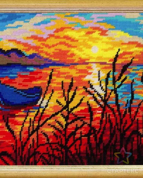 Вышивка крестиком закат
