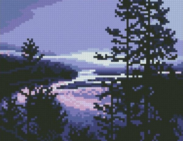 Пейзаж по клеточкам