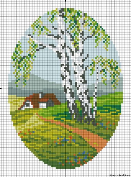 Вышивка крестиком храм