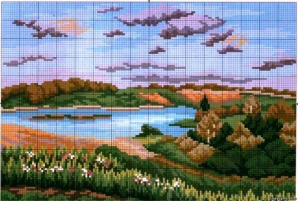 Пейзажи вышитые крестом