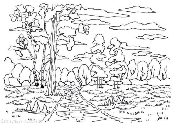 Трафареты пейзажей природы