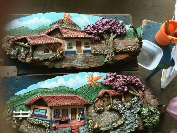 Пейзаж из полимерной глины