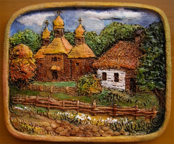 Панно деревня