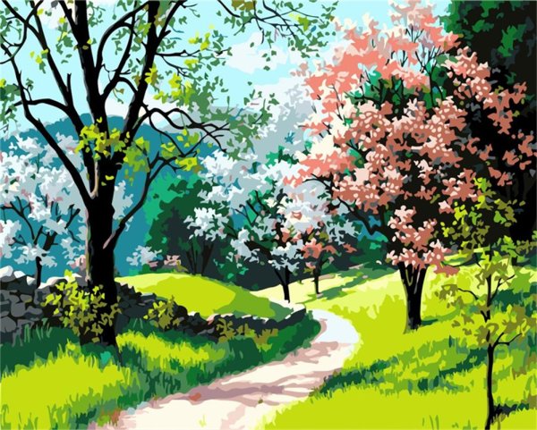 Зимний пейзаж с людьми