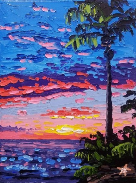 Рисование мазками гуашью