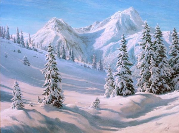 Боб Росс картины акварелью