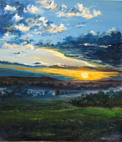 Небо маслом на холсте