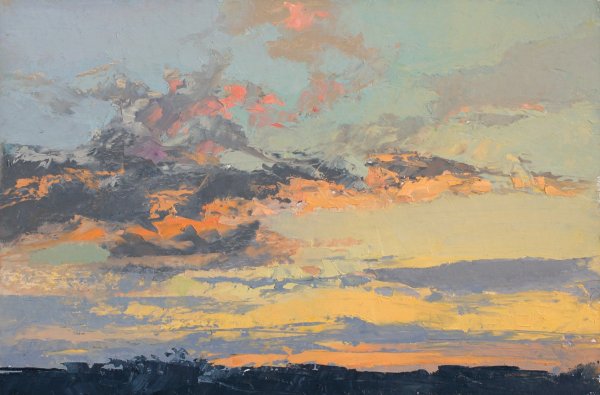 Картины мастихином небо