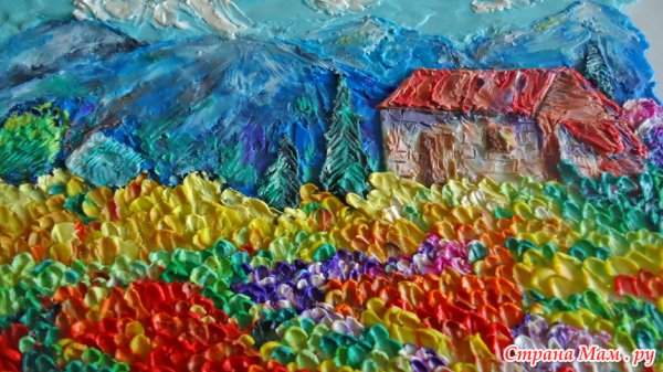 Осенний пейзаж пластилином