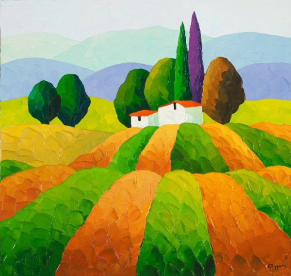 Осенний пейзаж пластилином