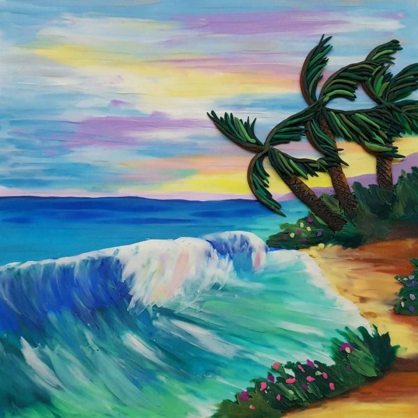 Пластилиновая живопись пейзаж