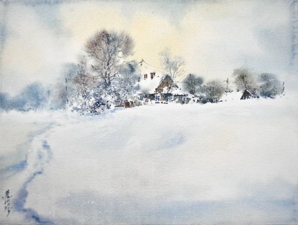 Игорь Хайков и его зимние акварели.