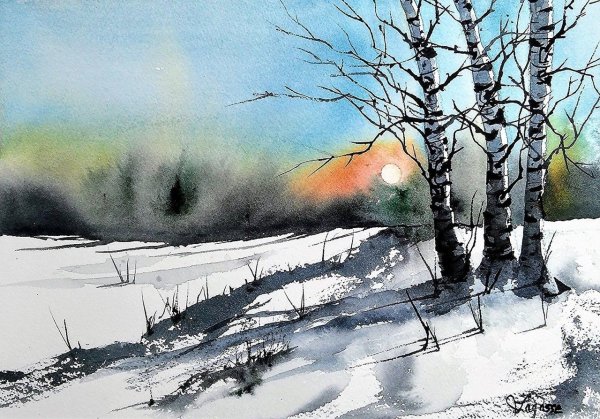 Валерий маковой акварели зима