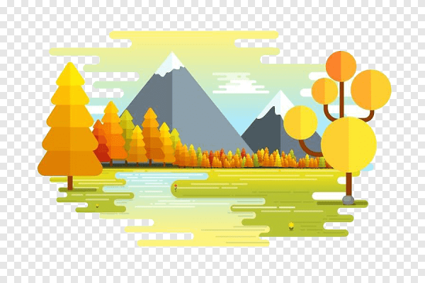 Пейзаж из геометрических фигур